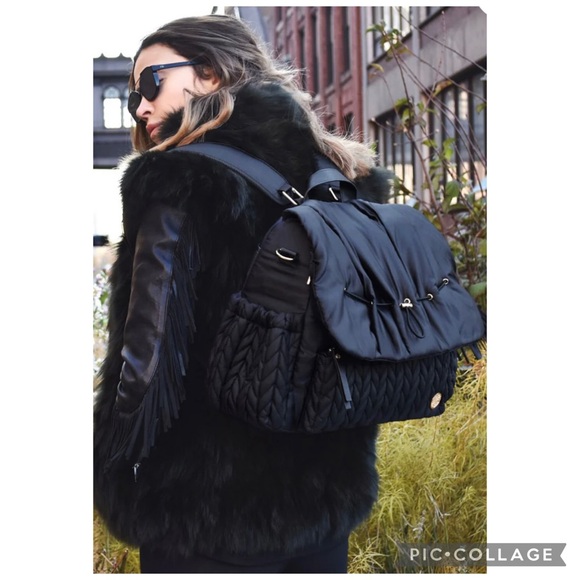 HAPP Levy Black Quilted Diaper Backpack - Black - Picture 4 of 16